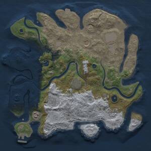 Thumbnail Rust Map: Procedural Map, Size: 3500, Seed: 1259501021, 14 Monuments