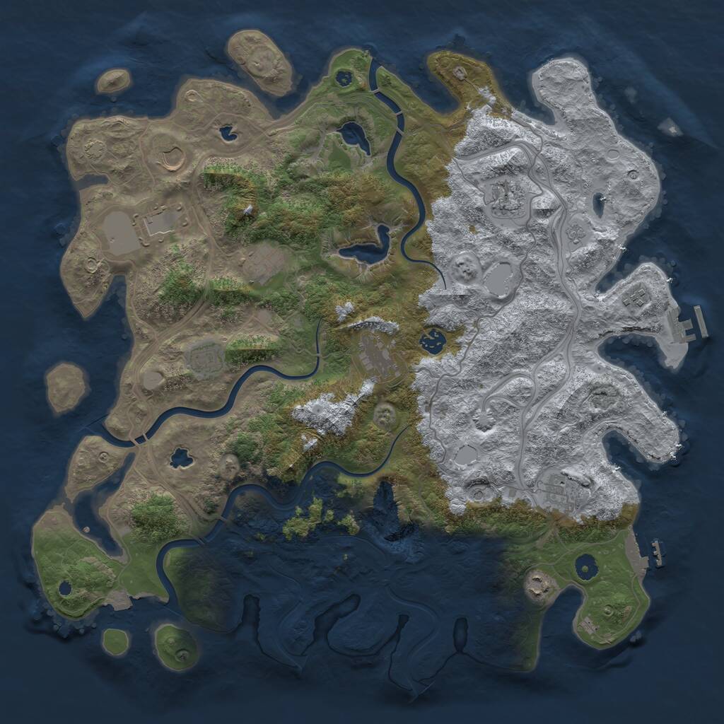 Rust Map: Procedural Map, Size: 4500, Seed: 2026080702, 16 Monuments