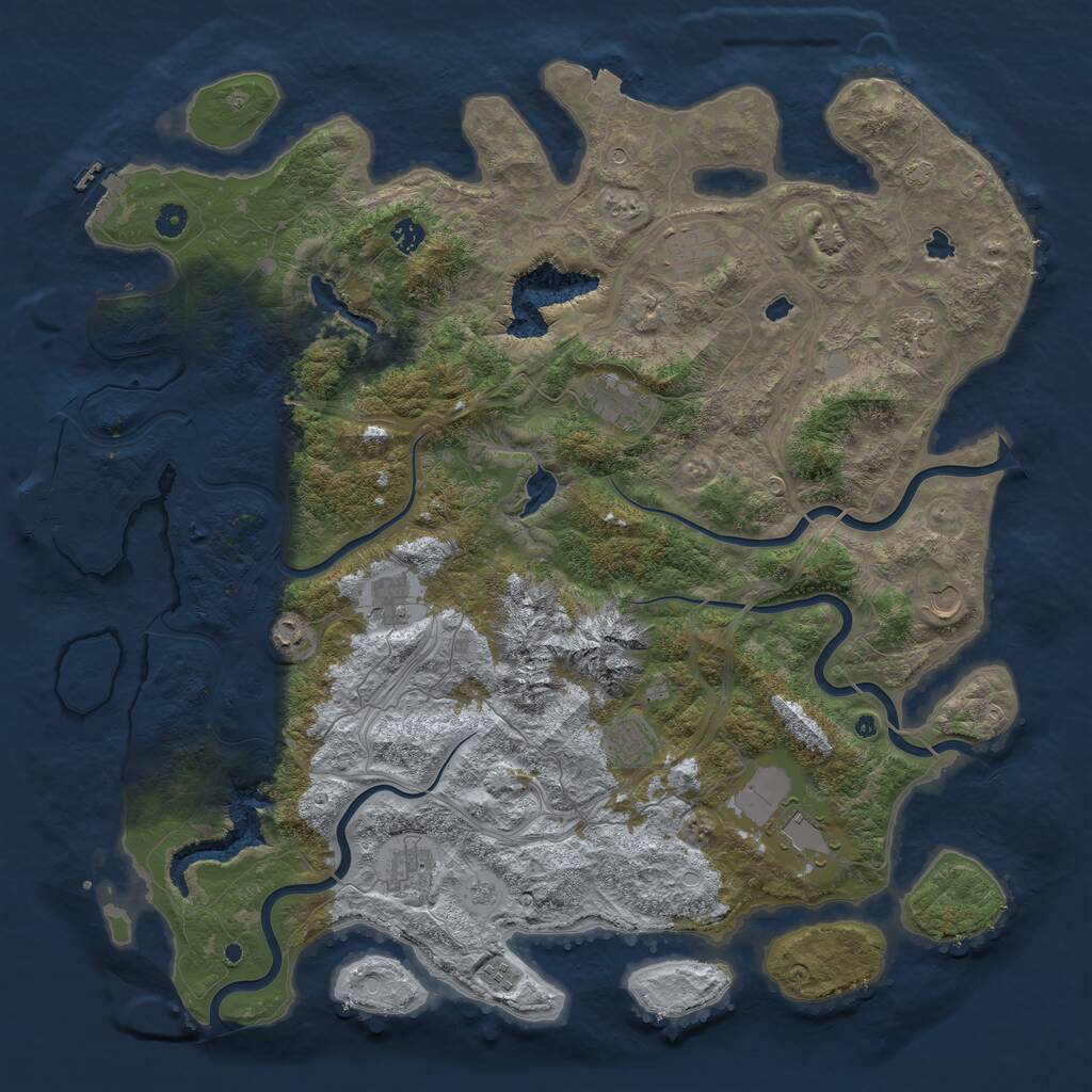 Rust Map: Procedural Map, Size: 5000, Seed: 27106371, 17 Monuments