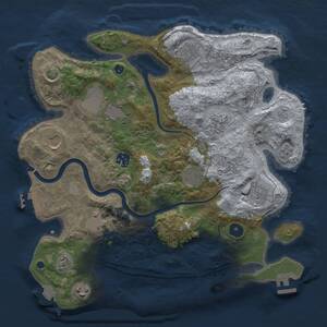 Thumbnail Rust Map: Procedural Map, Size: 3500, Seed: 1235809664, 16 Monuments