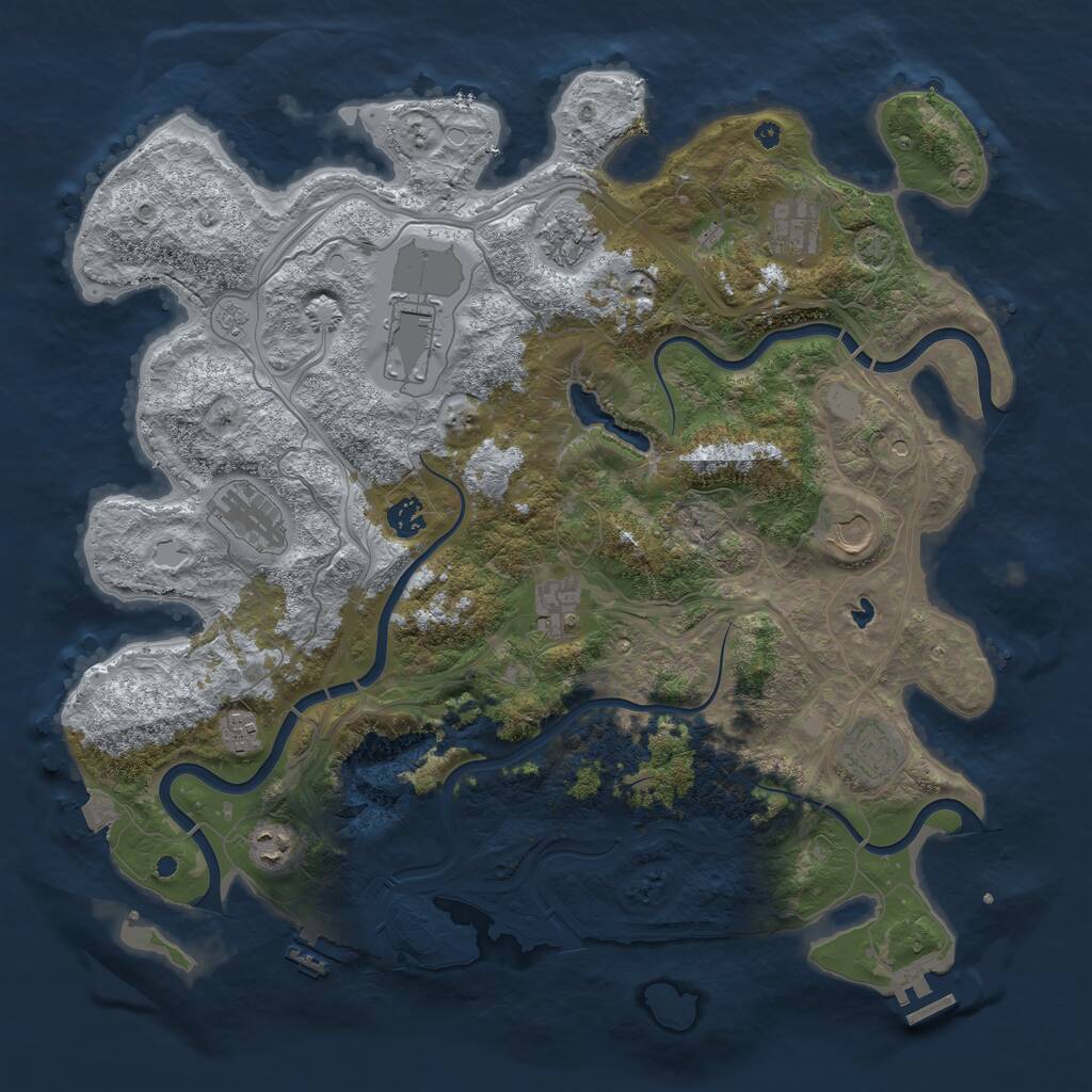 Rust Map: Procedural Map, Size: 4250, Seed: 1630517357, 16 Monuments