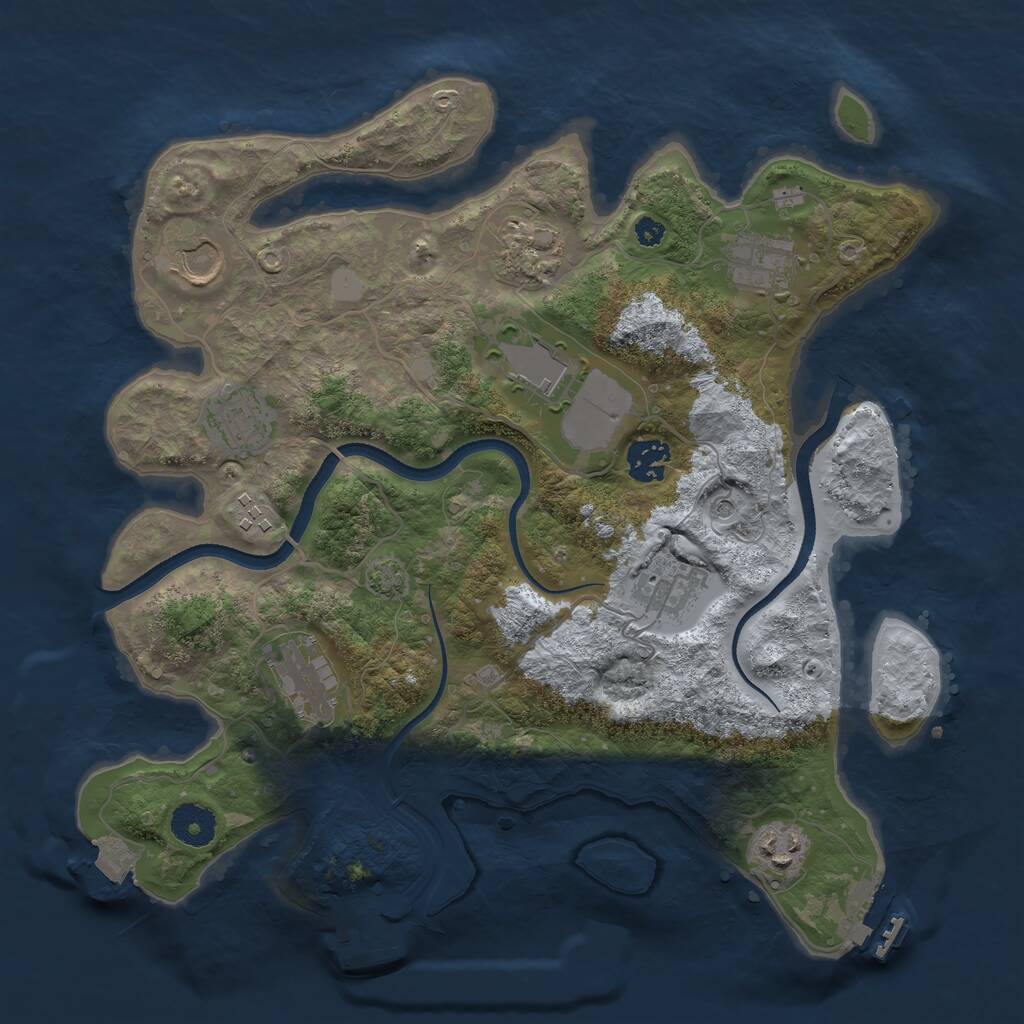 Rust Map: Procedural Map, Size: 3500, Seed: 622182402, 15 Monuments