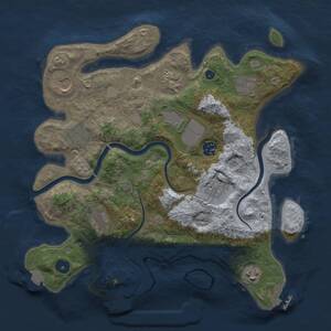 Thumbnail Rust Map: Procedural Map, Size: 3500, Seed: 622182402, 15 Monuments