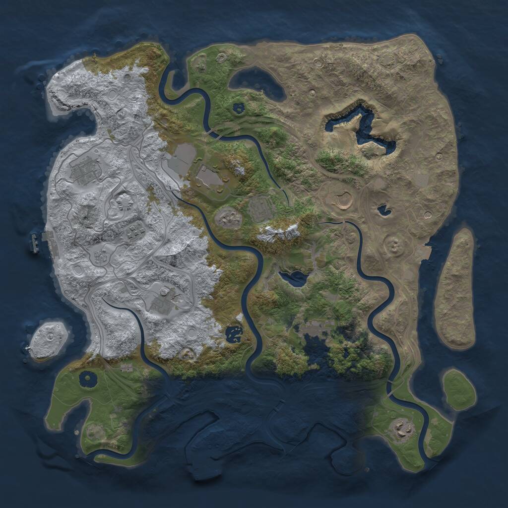 Rust Map: Procedural Map, Size: 4250, Seed: 1308909932, 15 Monuments