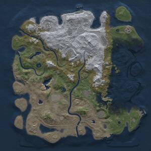 Thumbnail Rust Map: Procedural Map, Size: 4500, Seed: 2142852732, 16 Monuments