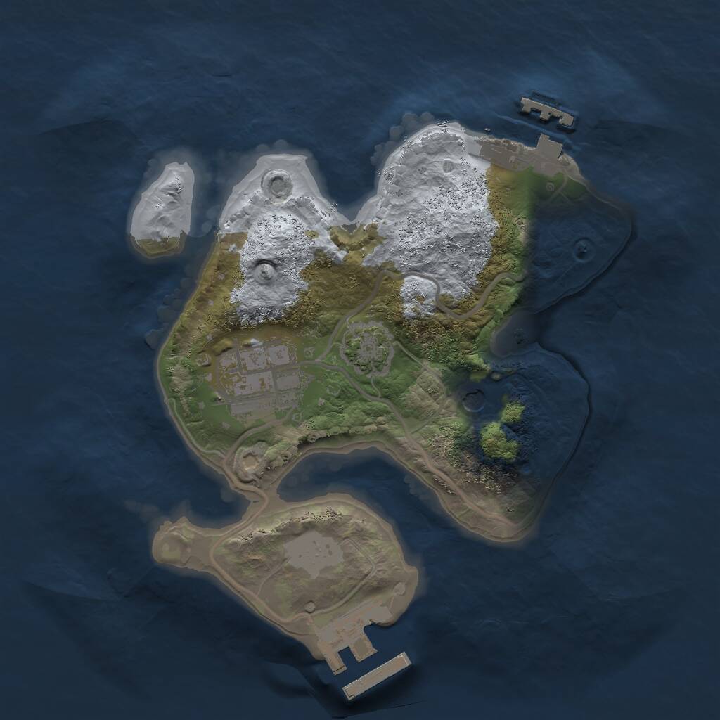 Rust Map: Procedural Map, Size: 2000, Seed: 298494043, 6 Monuments