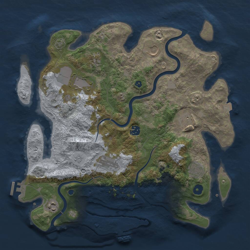 Rust Map: Procedural Map, Size: 3700, Seed: 270826028, 15 Monuments