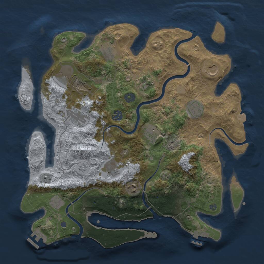 Rust Map: Procedural Map, Size: 3700, Seed: 270826028, 19 Monuments