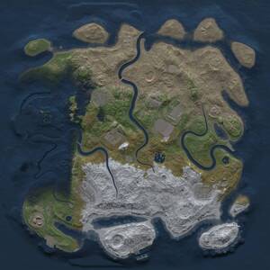 Thumbnail Rust Map: Procedural Map, Size: 3700, Seed: 540267212, 15 Monuments