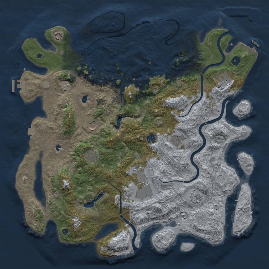 Rust Map: Procedural Map, Size: 4500, Seed: 842355417, 15 Monuments