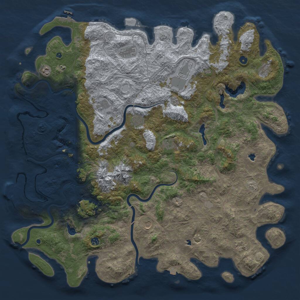 Rust Map: Procedural Map, Size: 5500, Seed: 860436824, 17 Monuments