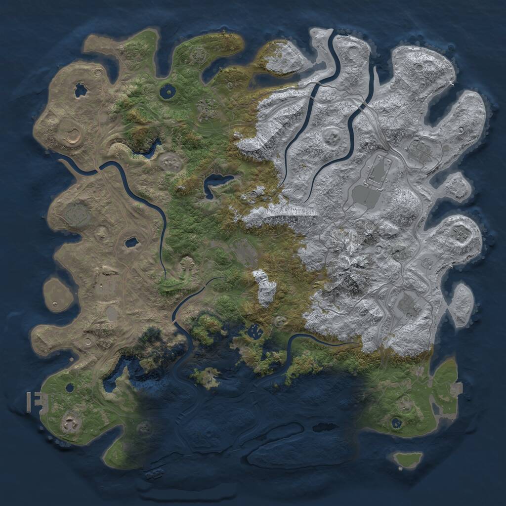 Rust Map: Procedural Map, Size: 5000, Seed: 1319562962, 17 Monuments