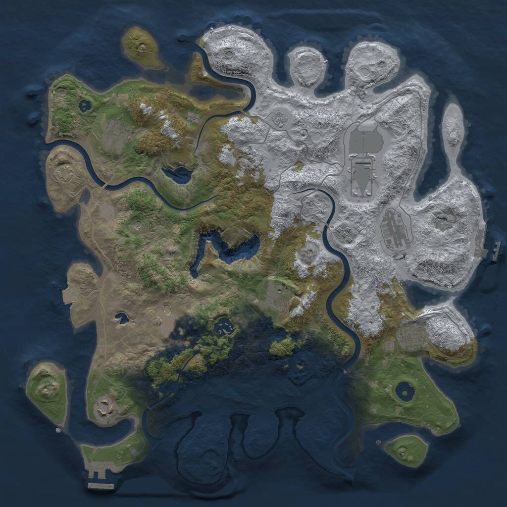 Rust Map: Procedural Map, Size: 4000, Seed: 1599985516, 16 Monuments