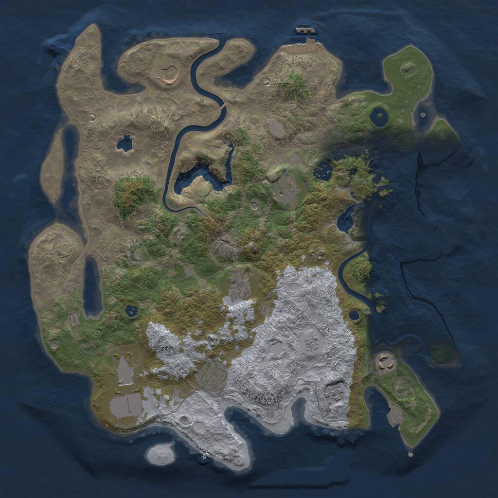 Rust Map: Procedural Map, Size: 4000, Seed: 37993, 15 Monuments