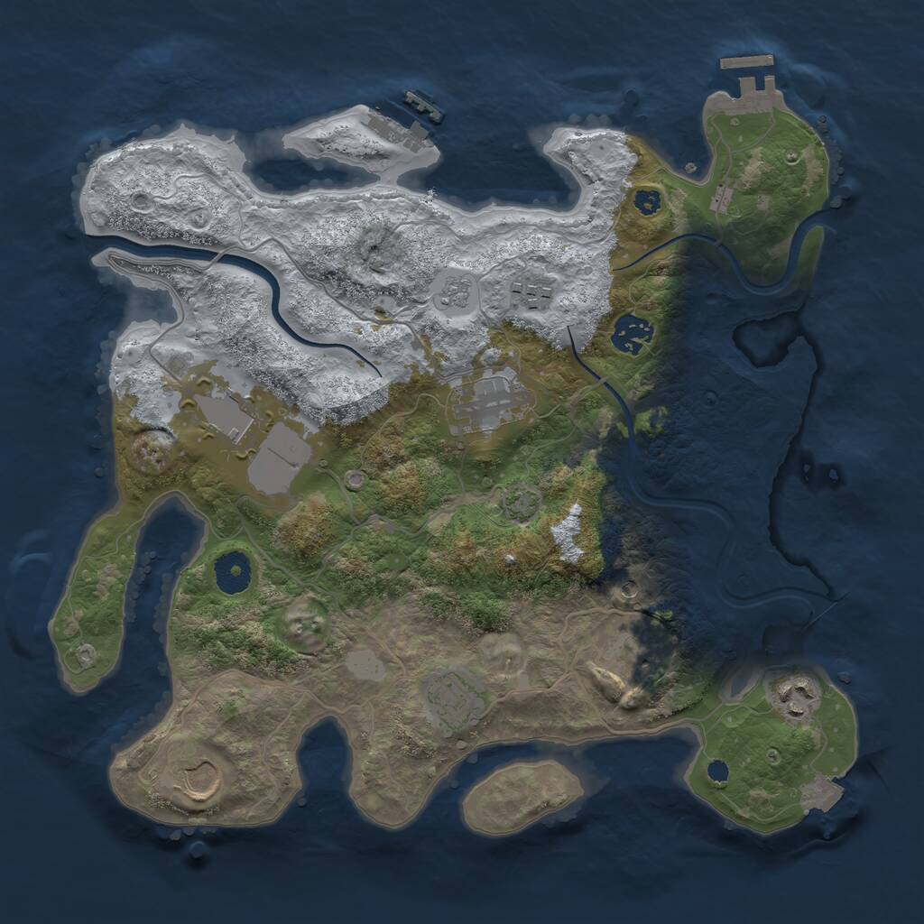 Rust Map: Procedural Map, Size: 3500, Seed: 1498206356, 14 Monuments