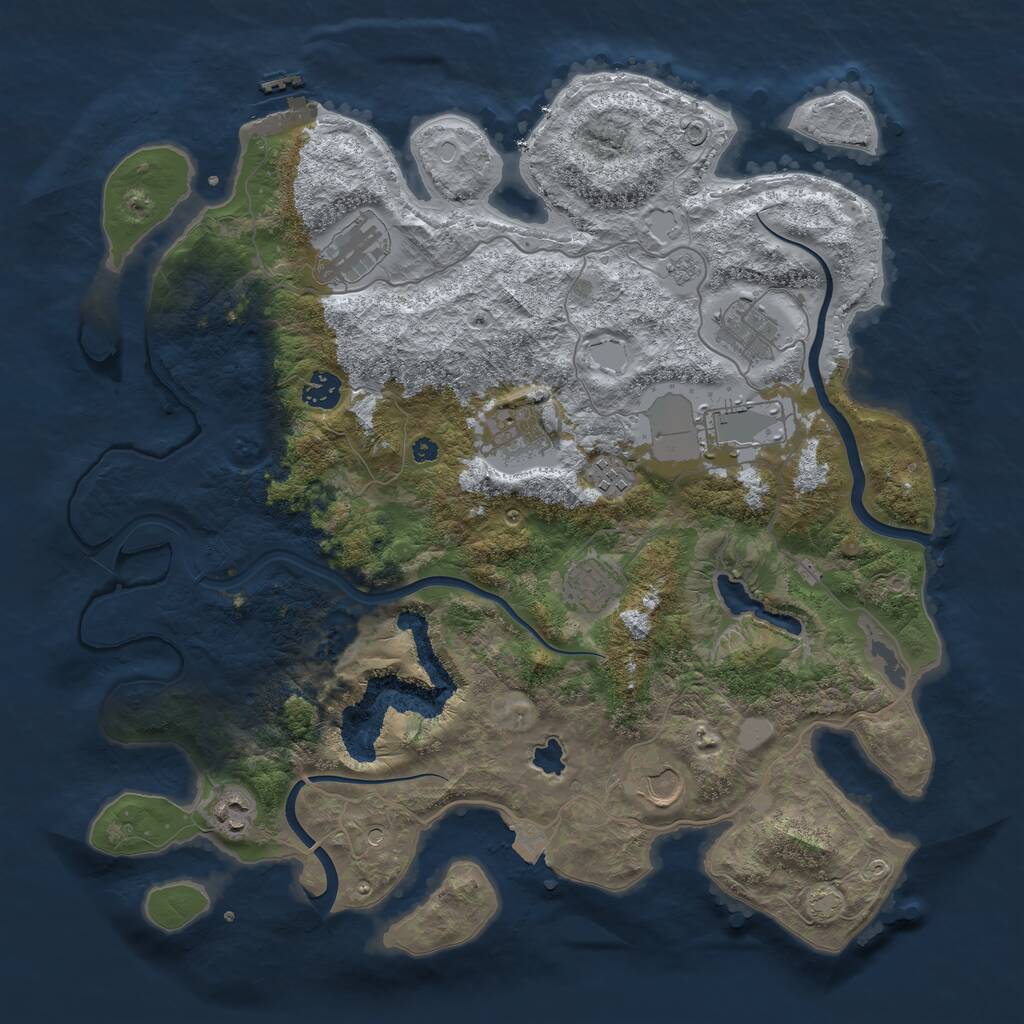 Rust Map: Procedural Map, Size: 4000, Seed: 1416562626, 14 Monuments