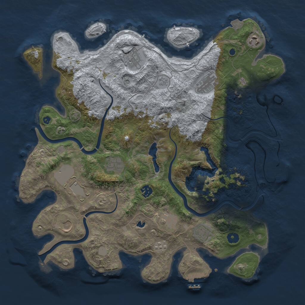 Rust Map: Procedural Map, Size: 4000, Seed: 1920604371, 16 Monuments