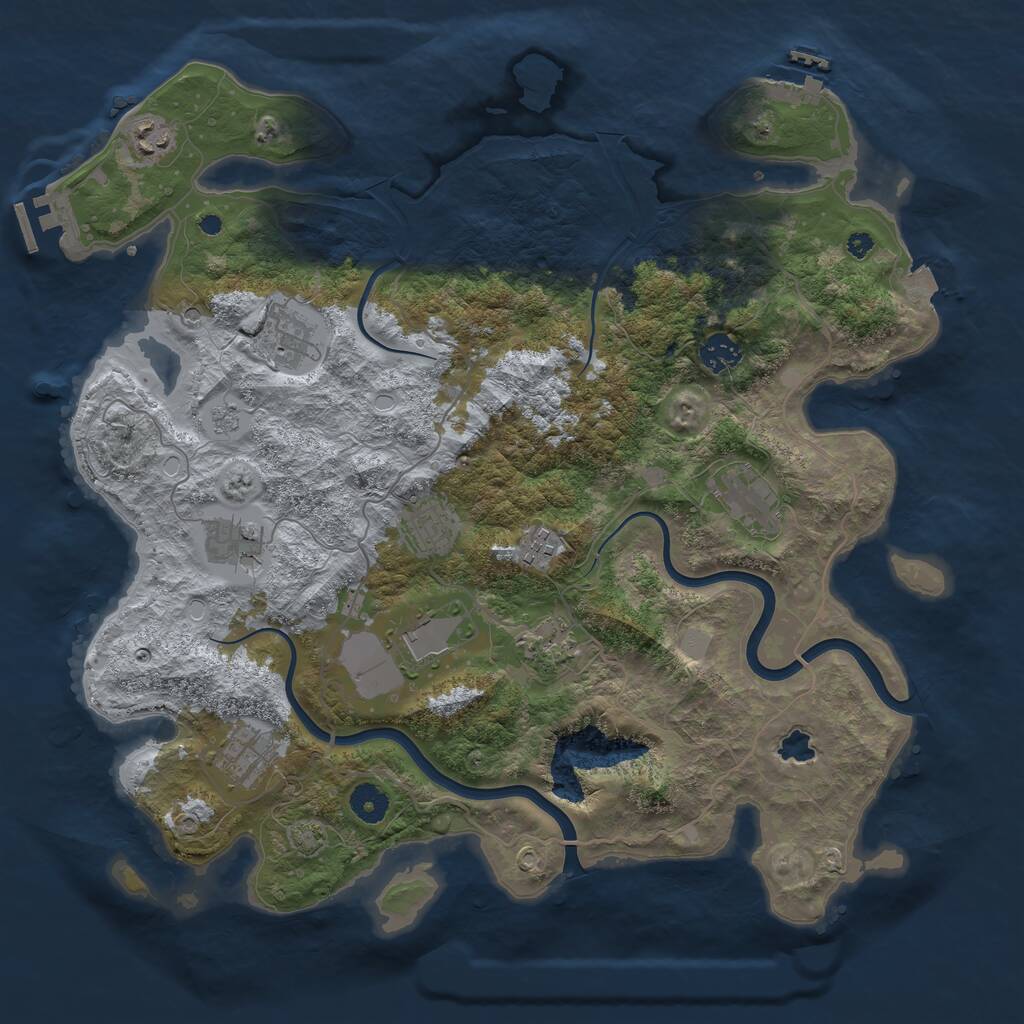 Rust Map: Procedural Map, Size: 4000, Seed: 1415509577, 16 Monuments