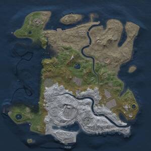 Thumbnail Rust Map: Procedural Map, Size: 3750, Seed: 1909448595, 17 Monuments