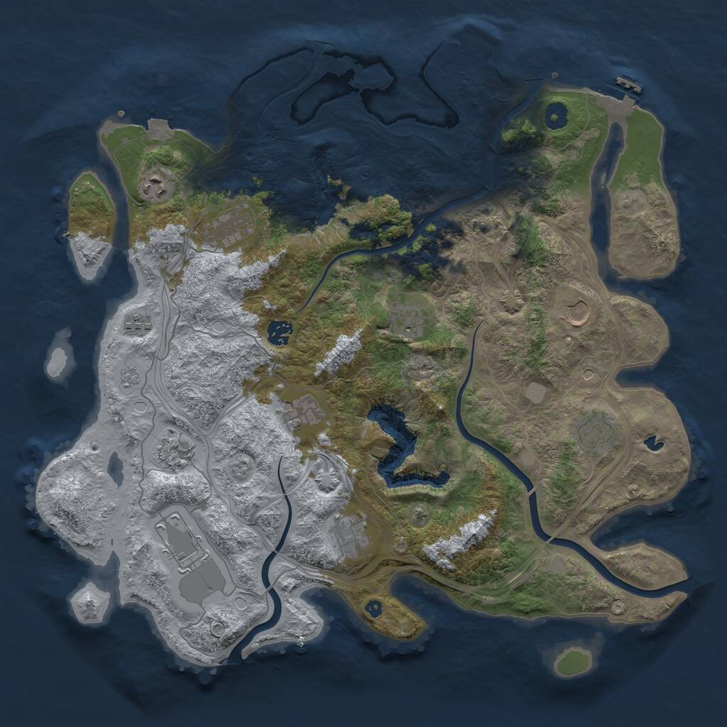 Rust Map: Procedural Map, Size: 4250, Seed: 2096237680, 17 Monuments