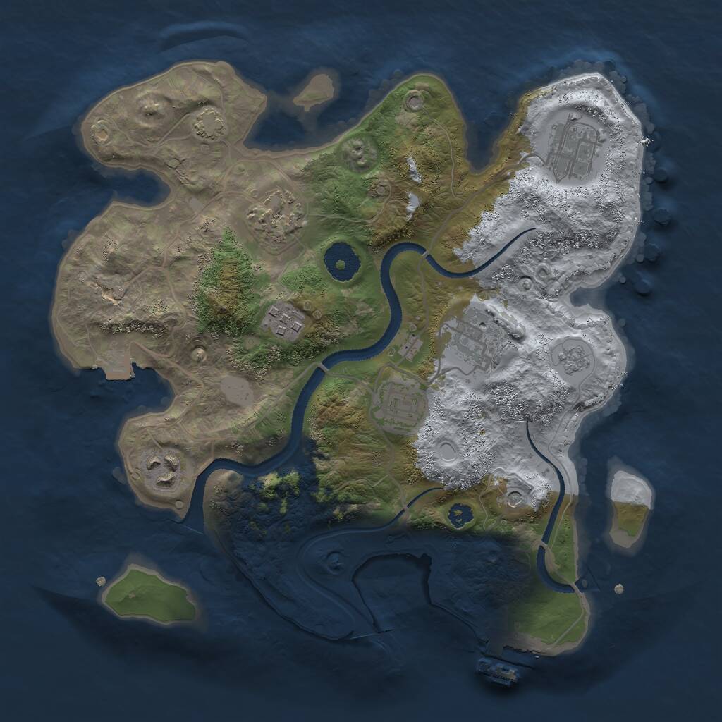 Rust Map: Procedural Map, Size: 3000, Seed: 328341780, 11 Monuments