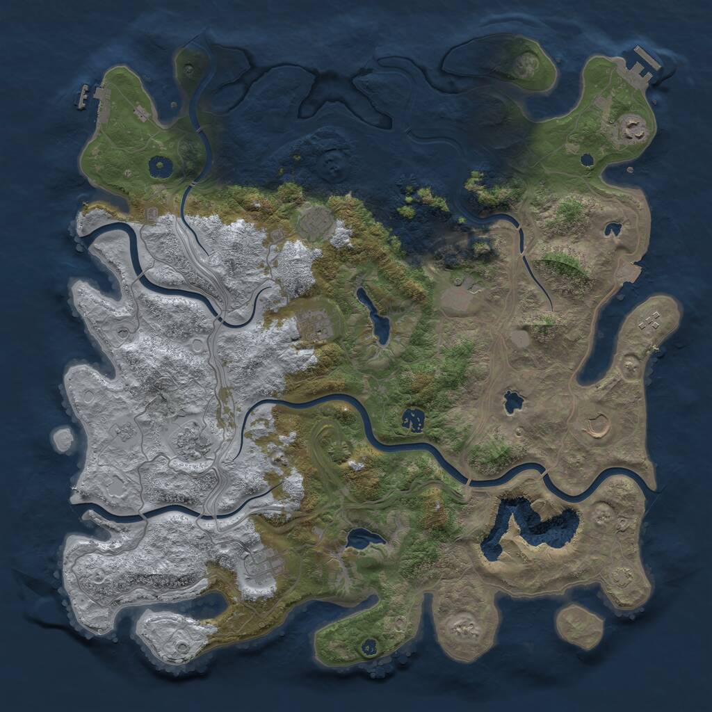 Rust Map: Procedural Map, Size: 4500, Seed: 27645, 15 Monuments