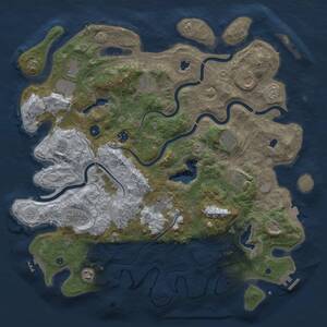 Thumbnail Rust Map: Procedural Map, Size: 4500, Seed: 1348023415, 16 Monuments