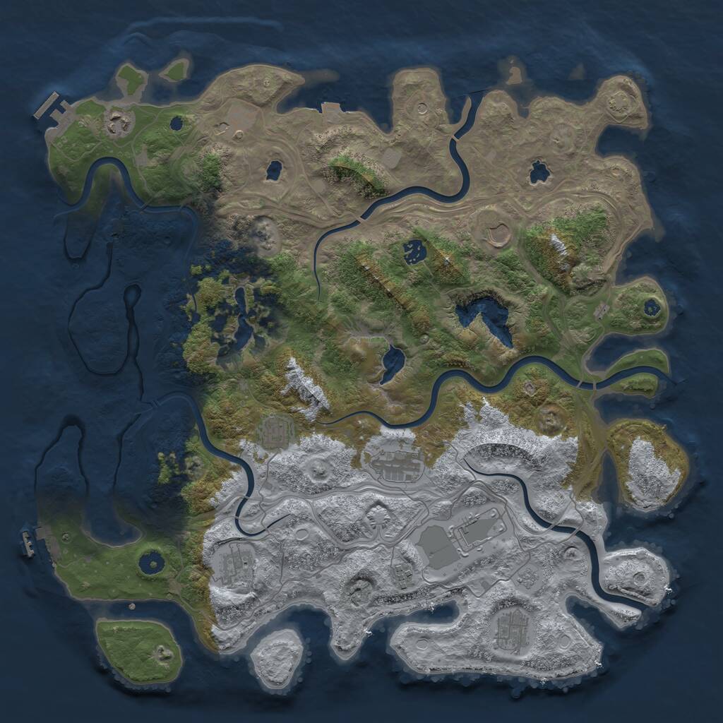 Rust Map: Procedural Map, Size: 4500, Seed: 1645303971, 16 Monuments