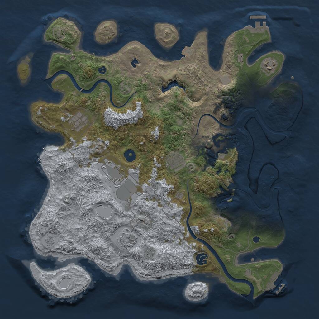 Rust Map: Procedural Map, Size: 4000, Seed: 424437453, 14 Monuments