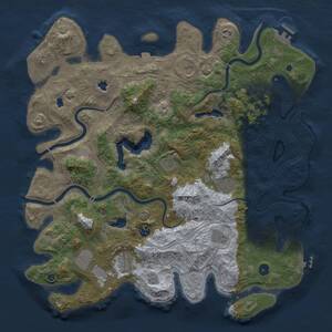 Thumbnail Rust Map: Procedural Map, Size: 4500, Seed: 865484556, 15 Monuments