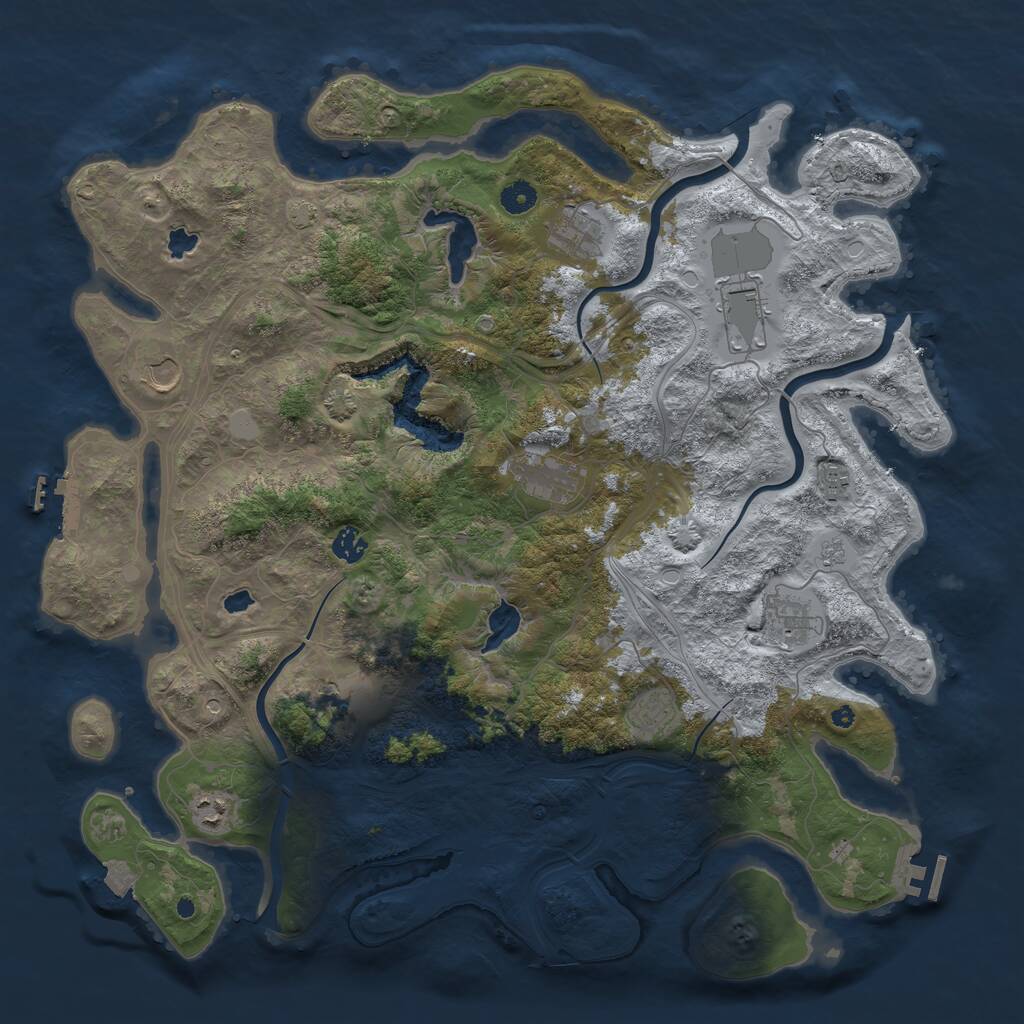 Rust Map: Procedural Map, Size: 4500, Seed: 1987493918, 16 Monuments