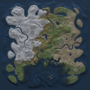 Thumbnail Rust Map: Procedural Map, Size: 4500, Seed: 1111869911, 15 Monuments