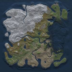 Thumbnail Rust Map: Procedural Map, Size: 4300, Seed: 84114655, 18 Monuments