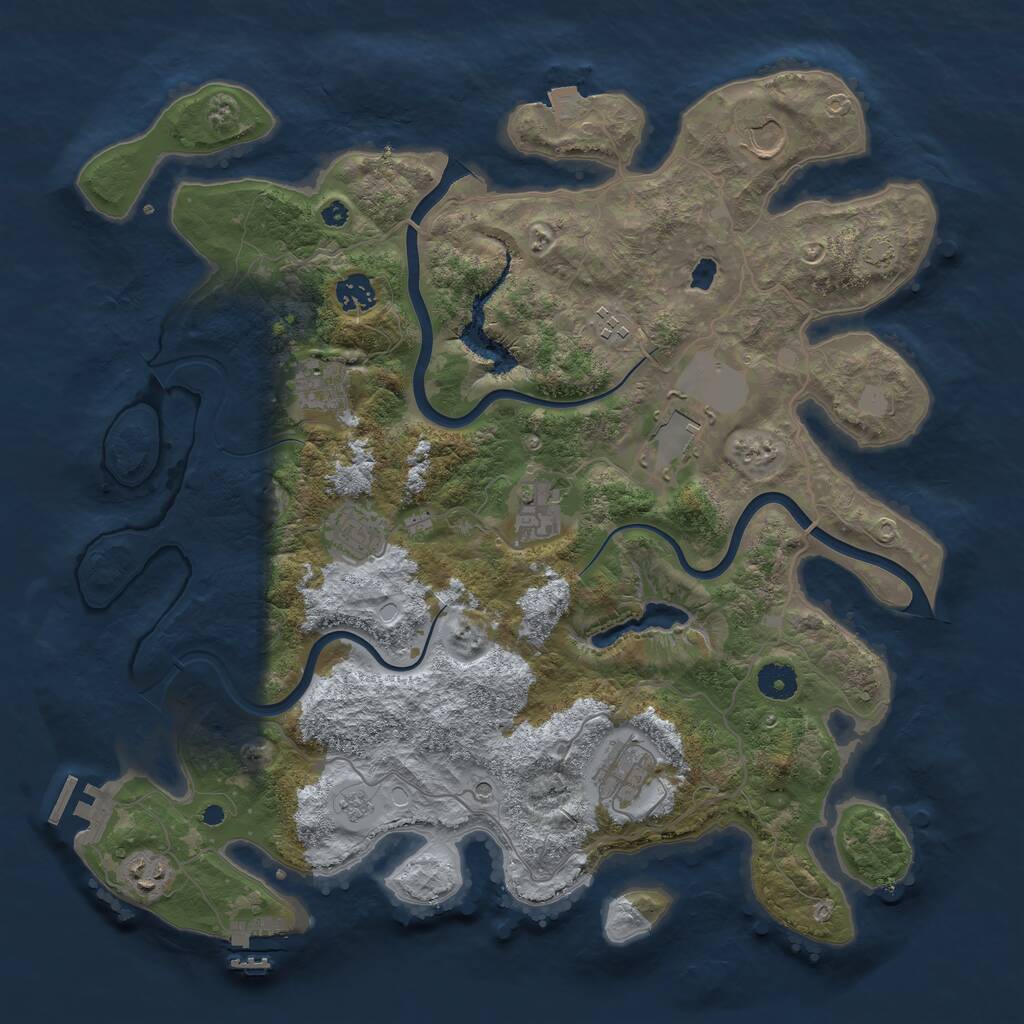 Rust Map: Procedural Map, Size: 4000, Seed: 1803874040, 15 Monuments