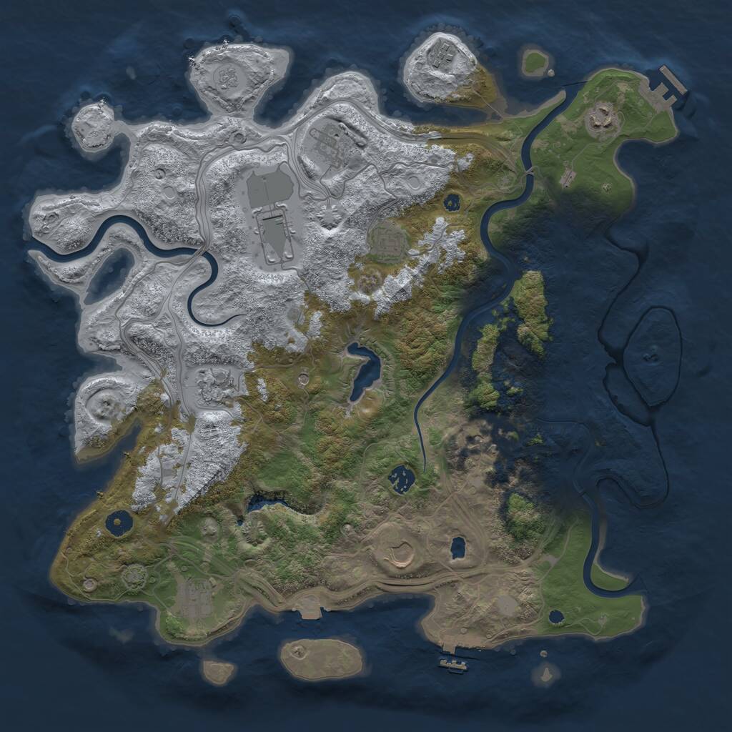 Rust Map: Procedural Map, Size: 4250, Seed: 249589, 16 Monuments