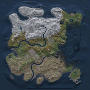 Thumbnail Rust Map: Procedural Map, Size: 3500, Seed: 74763, 13 Monuments