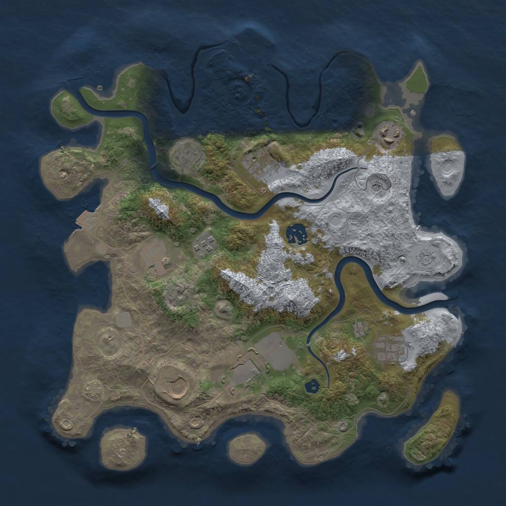 Rust Map: Procedural Map, Size: 3500, Seed: 1542588468, 14 Monuments