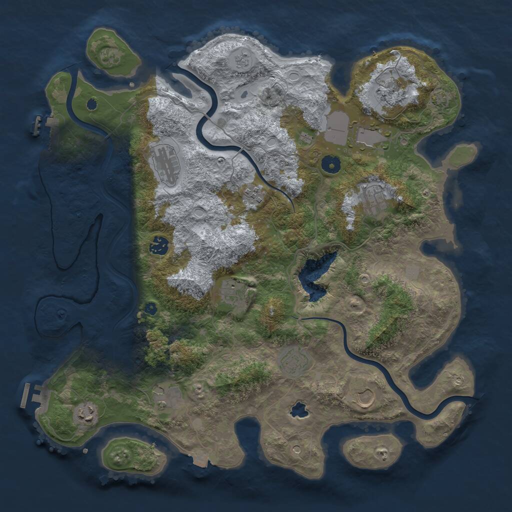 Rust Map: Procedural Map, Size: 4050, Seed: 456251811, 17 Monuments