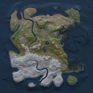 Thumbnail Rust Map: Procedural Map, Size: 3500, Seed: 1722735116, 13 Monuments
