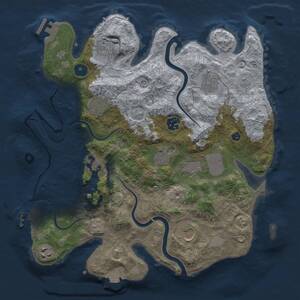 Thumbnail Rust Map: Procedural Map, Size: 3500, Seed: 597989827, 16 Monuments