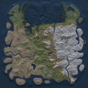 Thumbnail Rust Map: Procedural Map, Size: 6000, Seed: 44083560, 17 Monuments