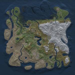 Thumbnail Rust Map: Procedural Map, Size: 4500, Seed: 336551237, 16 Monuments