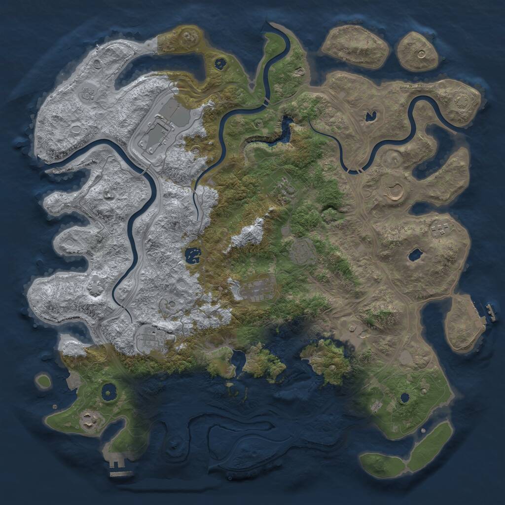 Rust Map: Procedural Map, Size: 4500, Seed: 1722397832, 16 Monuments