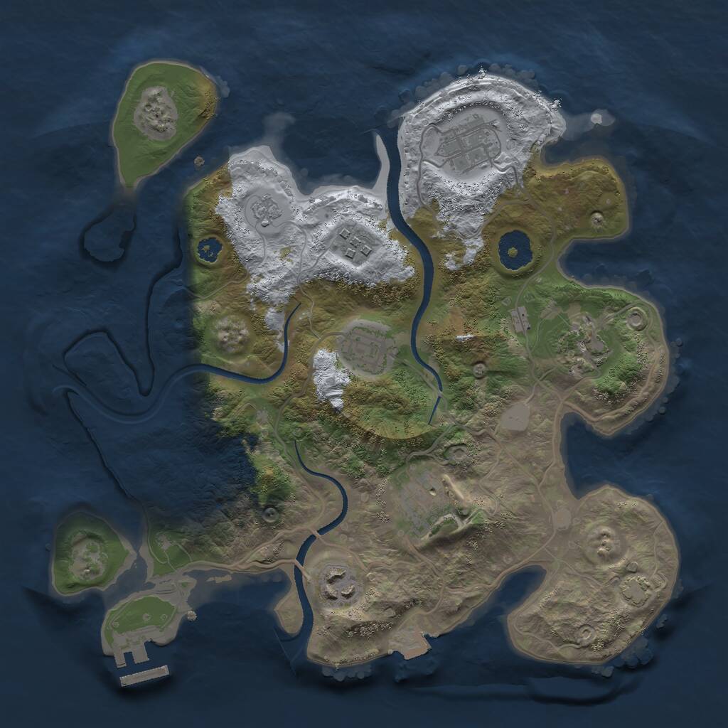 Rust Map: Procedural Map, Size: 3000, Seed: 624312305, 10 Monuments