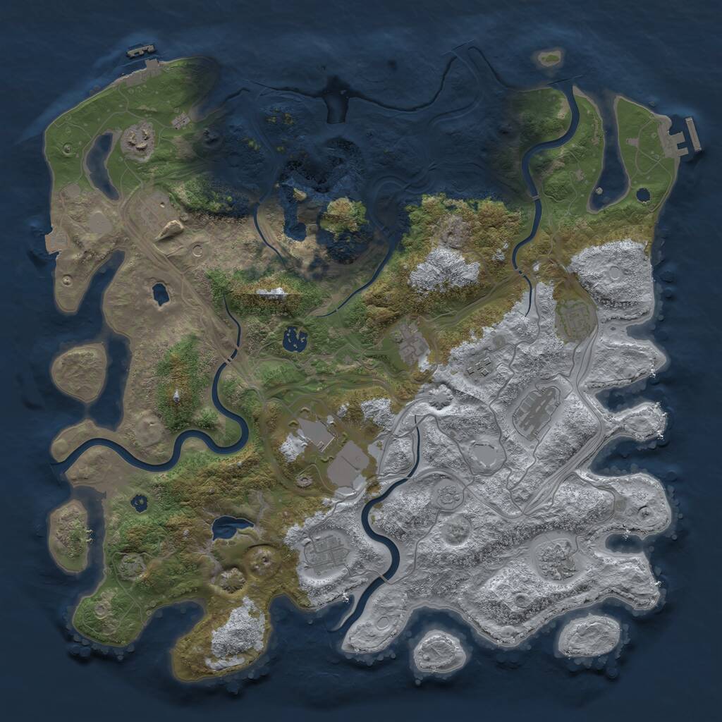 Rust Map: Procedural Map, Size: 4250, Seed: 24059156, 16 Monuments