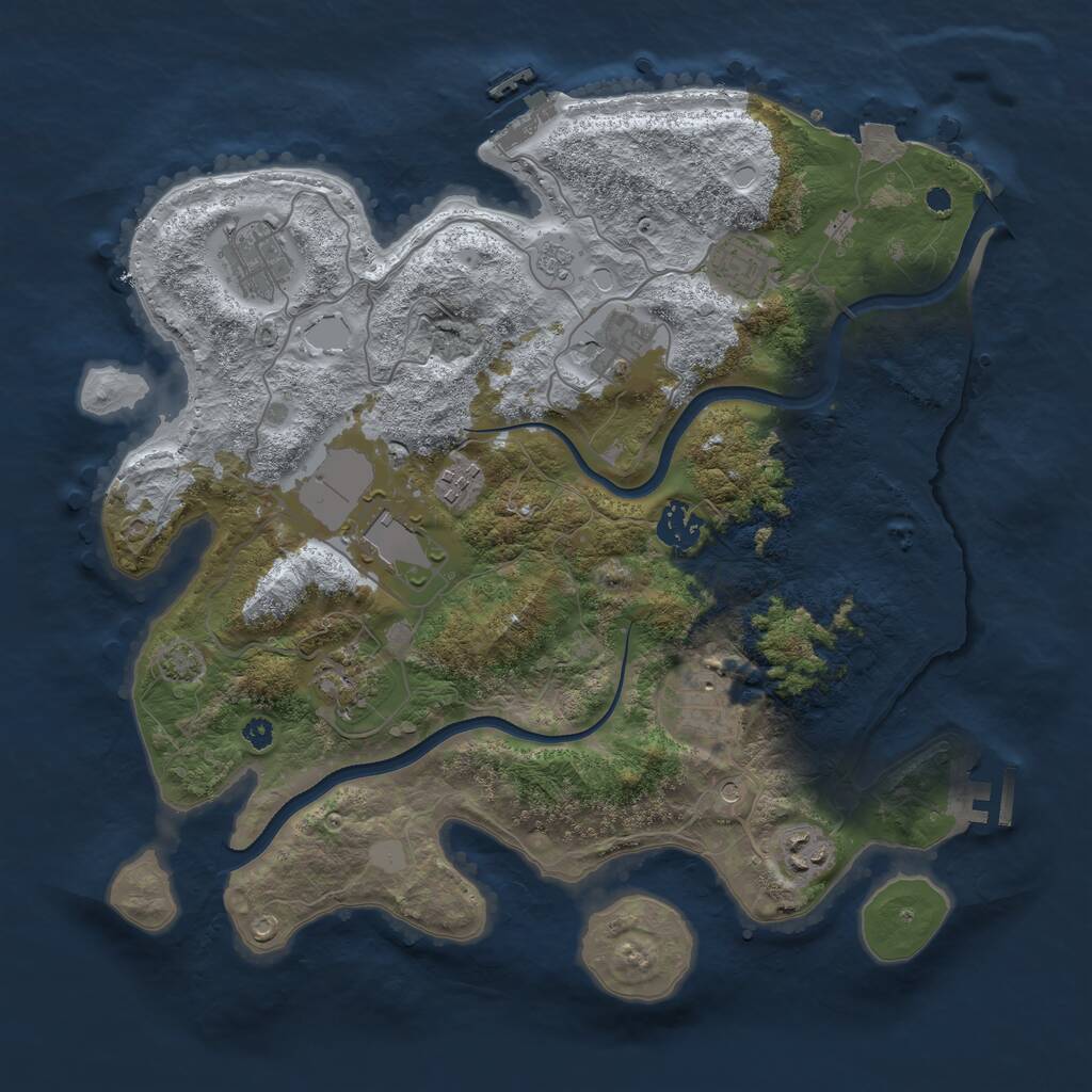 Rust Map: Procedural Map, Size: 3600, Seed: 1719000272, 15 Monuments