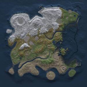 Thumbnail Rust Map: Procedural Map, Size: 3600, Seed: 1719000272, 15 Monuments