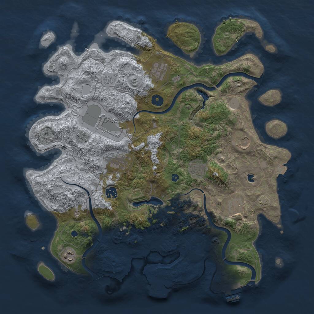 Rust Map: Procedural Map, Size: 4000, Seed: 1849972695, 15 Monuments