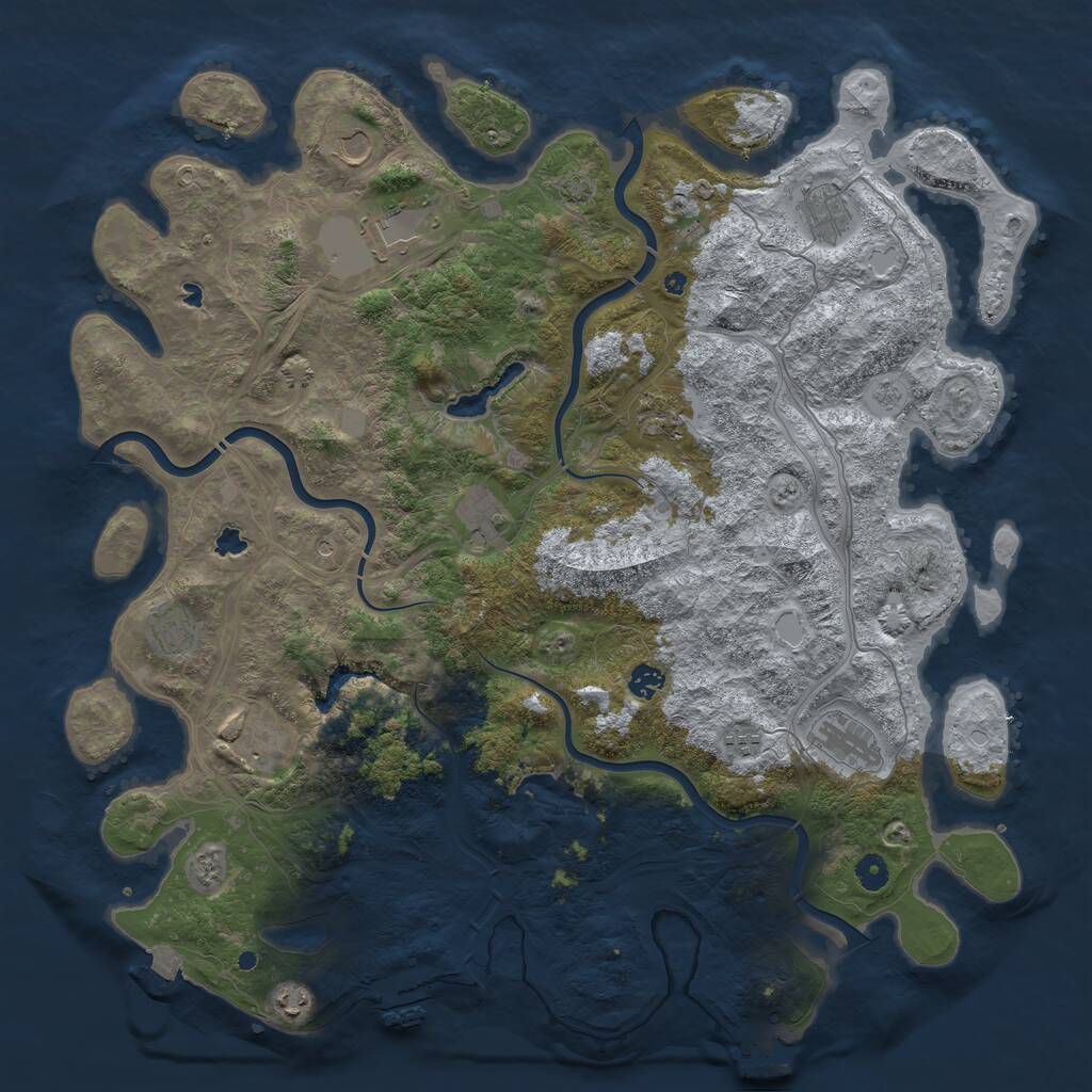 Rust Map: Procedural Map, Size: 4750, Seed: 529655458, 17 Monuments