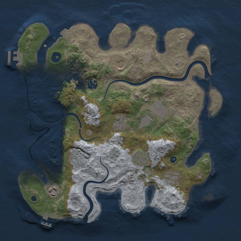 Rust Map: Procedural Map, Size: 3500, Seed: 816835650, 15 Monuments